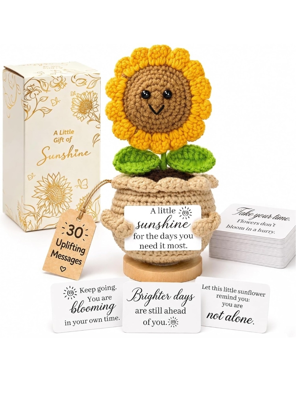 A Little Sunshine Sunflower Crochet Gift With Meaningful Messages
